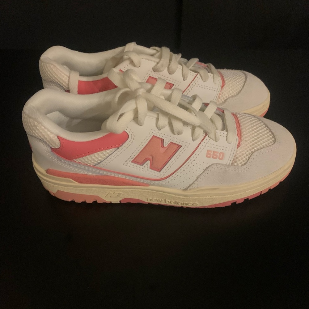 New Balance 550 White and Pink Sneakers